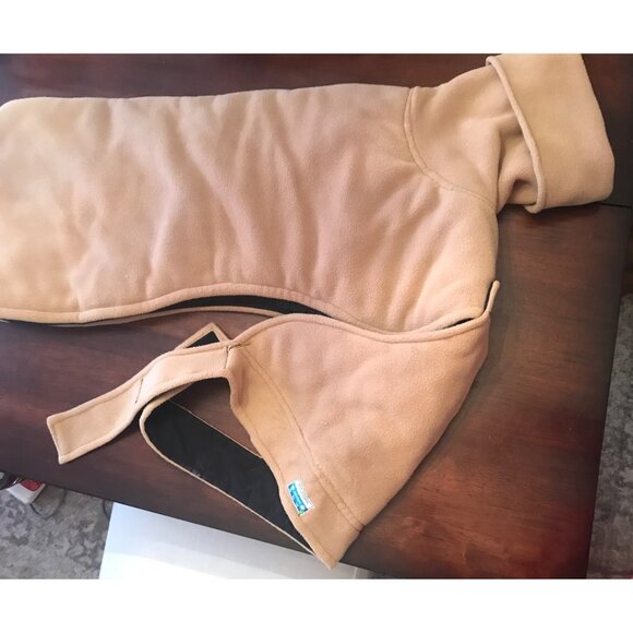 Snow Angel Winter Dog Coat - Tan Fleece with Black Goretex - Large Breeds  Barre - Picture 2 of 15